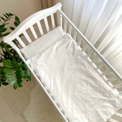 Set de lenjerie pentru patut bebelusi, 3 piese, Velvet milky